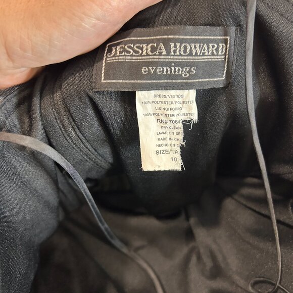 Jessica Howard Retro Black White Polka Dot Tulle‎ Fit & Flare Dress Vtg Party 10 - Picture 4 of 8